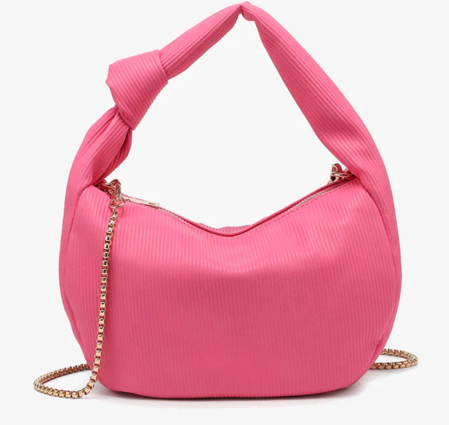 Jen & Co Evelyn Berry Heat Pleated Shoulder Bag M2790