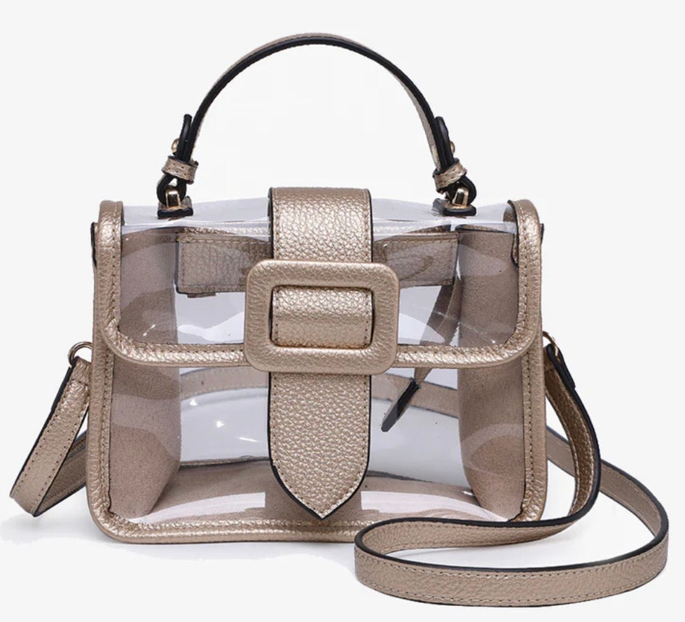 Jen & Co Toni Clear Crossbody Bag Toni-Gold