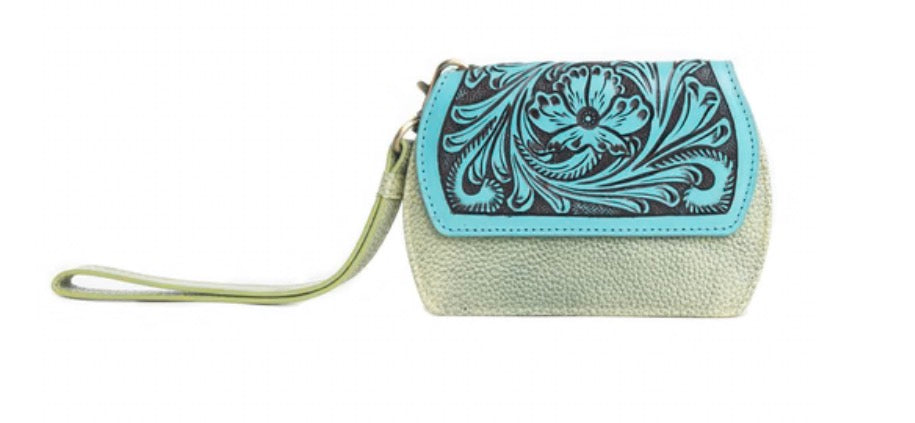 Myra Bag Canyon Bloom Wallet In Moss