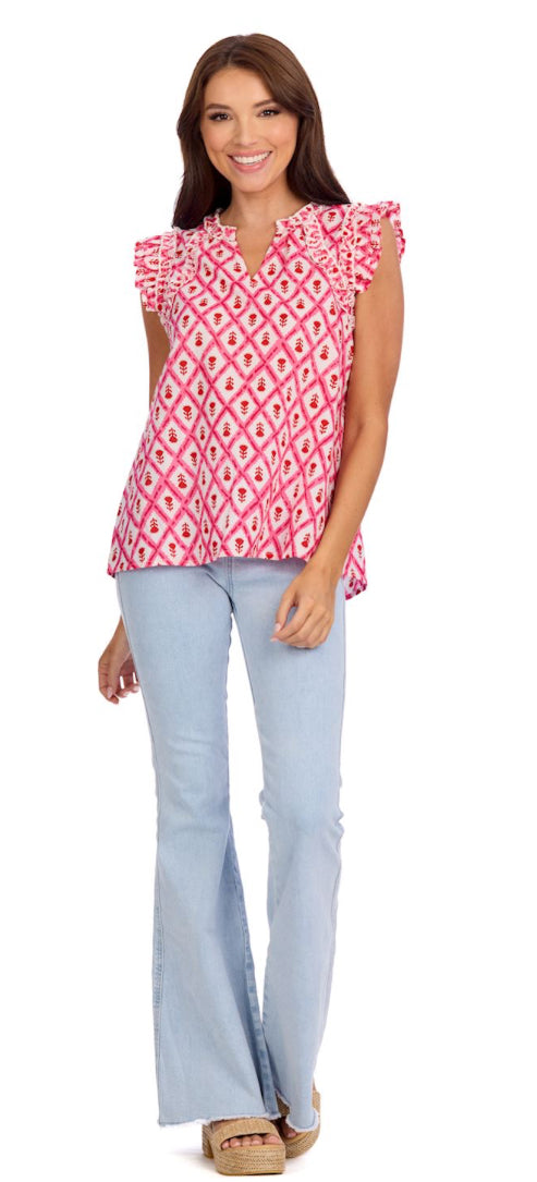 Mudpie Beatrix Flutter Top Pink