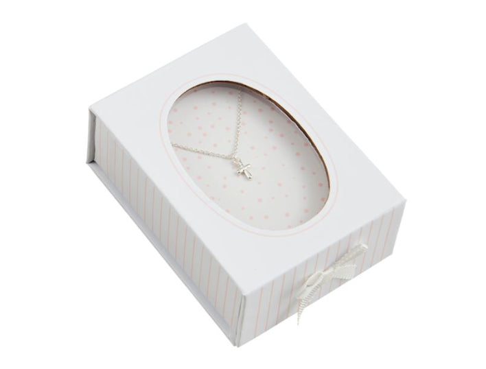 Mud Pie Silver Boxed Cross Necklace