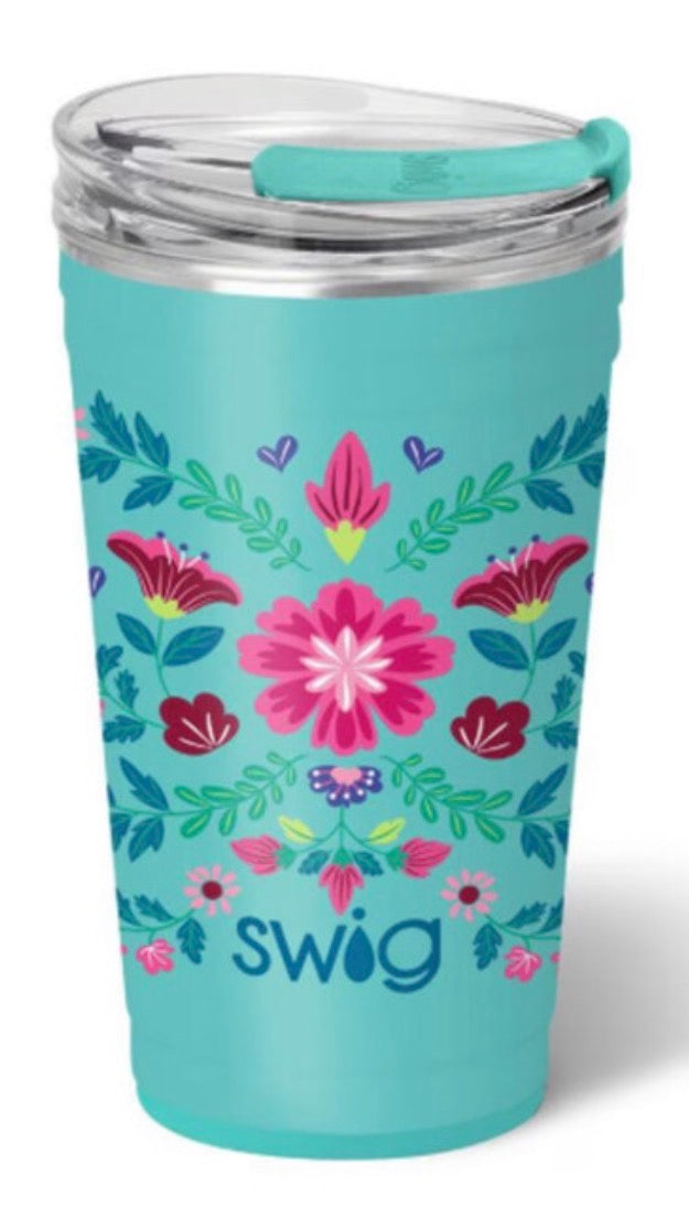 Swig Flora Azul Party Cup 24oz