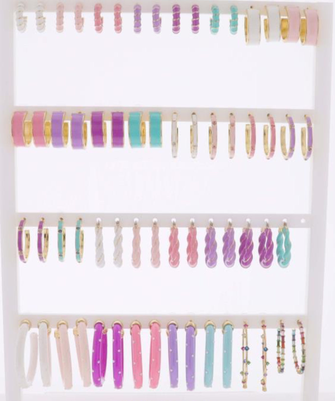 Jane Marie Show Me The Color! Earrings Pink Small Hoops