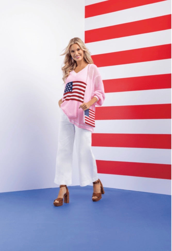 Mudpie AMERICANA FLAG ONE SIZE SWEATER