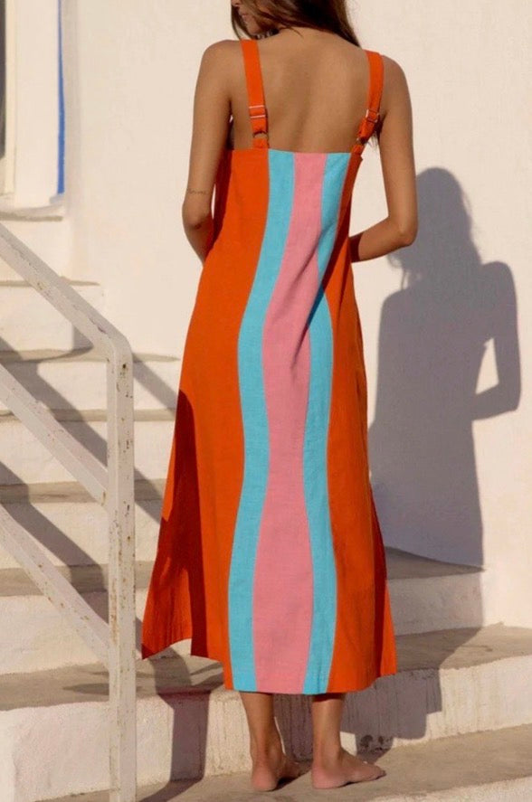 Sevenday Striped Strap Maxi Dress