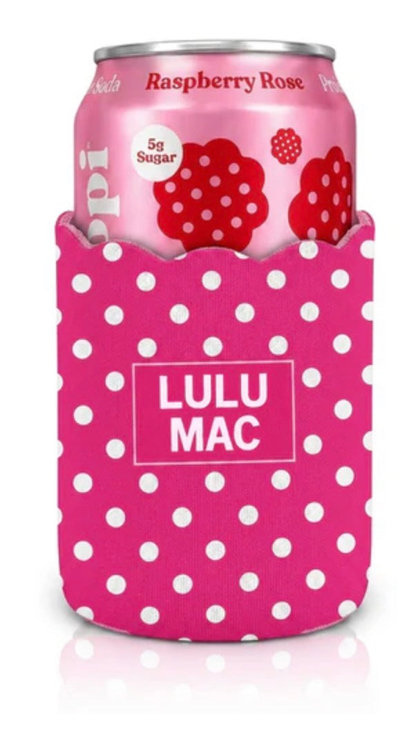 Lulu Mac Hot Pink Dot Koozie
