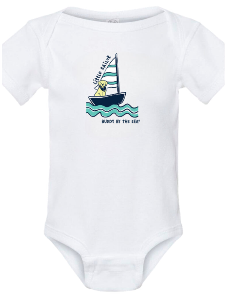 Buddy By The Sea Little Sailor Onesie Baby S/S White