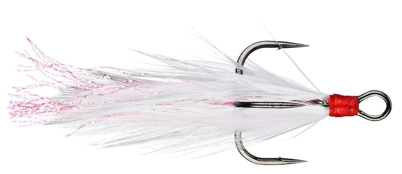 Gamakatsu 16030-03 Feathered Treble White and Red