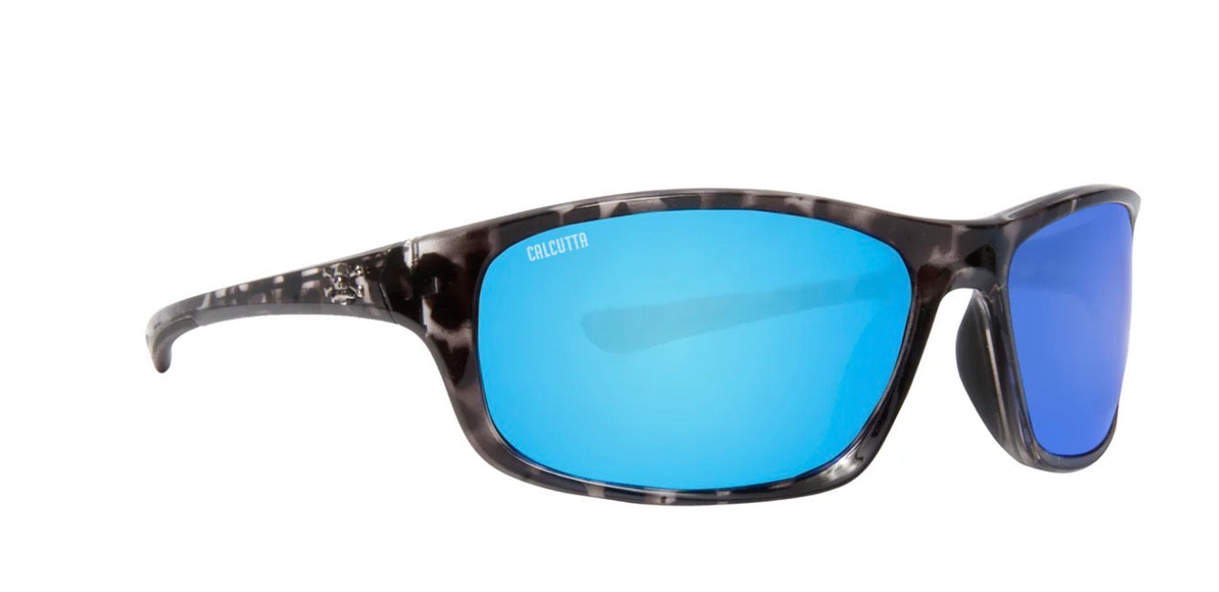 Calcutta Bouge Sunglasses black frame green mirror lens