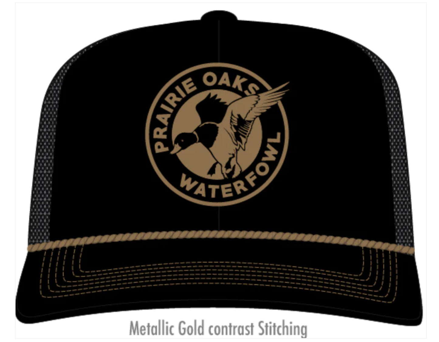 Prairie Oak Waterfowl Black Unstructured Cap