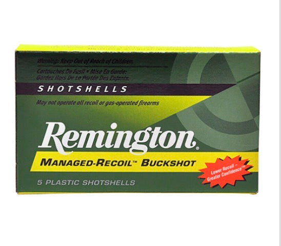Remington Ammunition 20282 Managed Recoil Buckshot 12Gauge 2.75" 00Buck Shot 5 Per Box