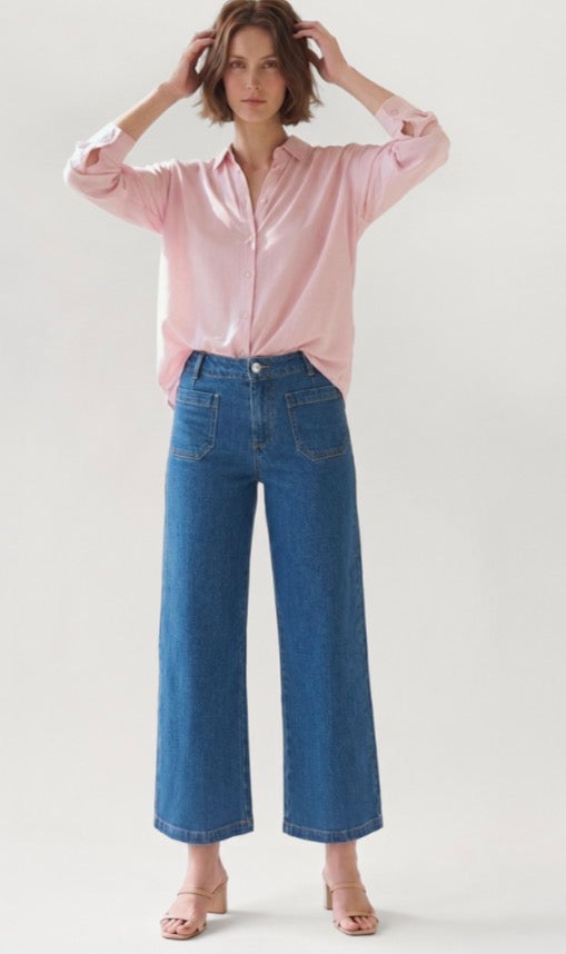 Bleux Medium Wash Ankle Cropped Jeans