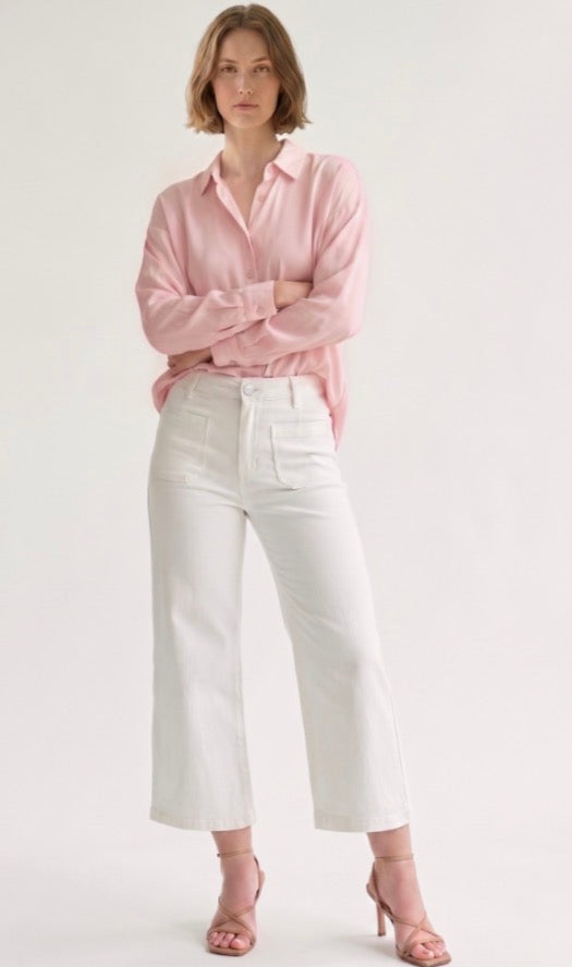 Bleux White Ankle Crop Pants
