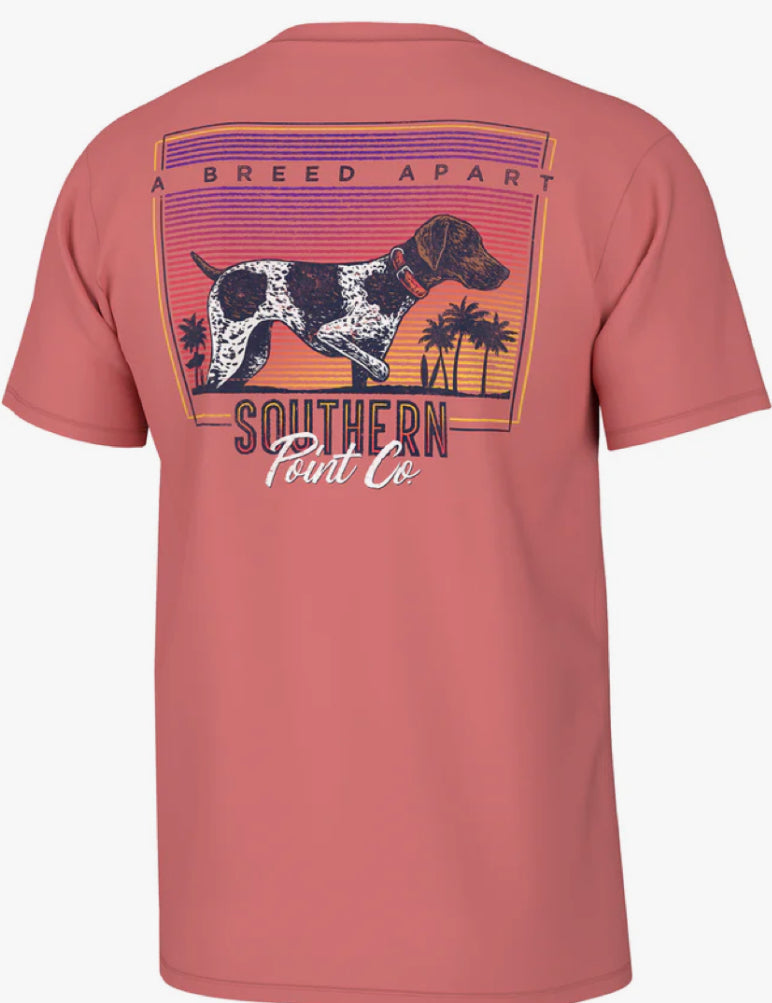 Southern Point Co. Retro Sunset Short Sleeve Tee Cranberry