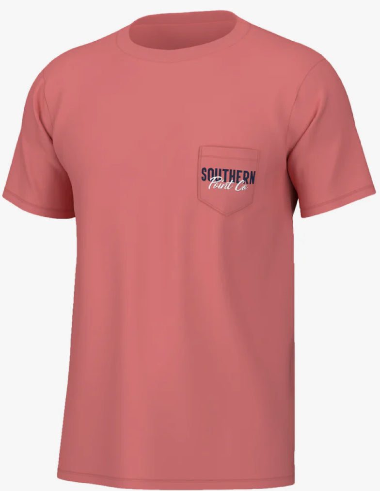 Southern Point Co. Retro Sunset Short Sleeve Tee Cranberry