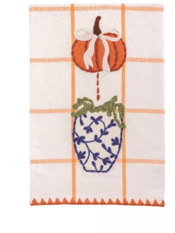 Mudpie Orange Applique Topiary Towel