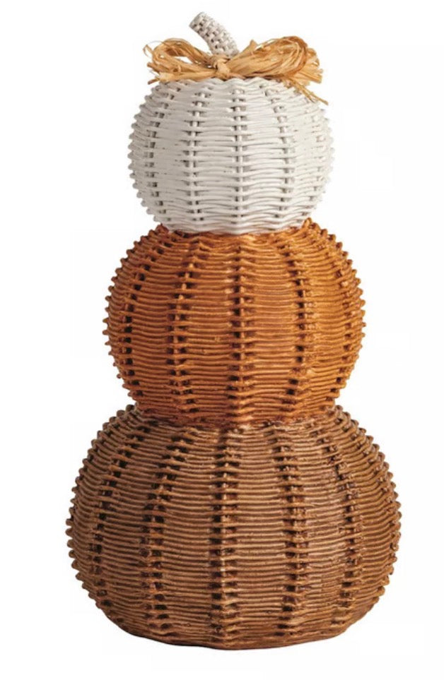 Mudpie Triple Woven Resin Pumpkin