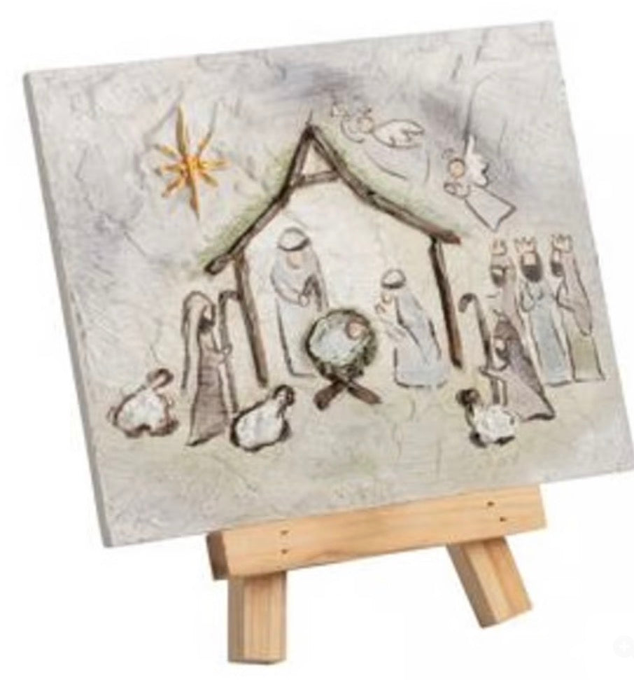 Mudpie NATIVITY FARMHOUSE ART