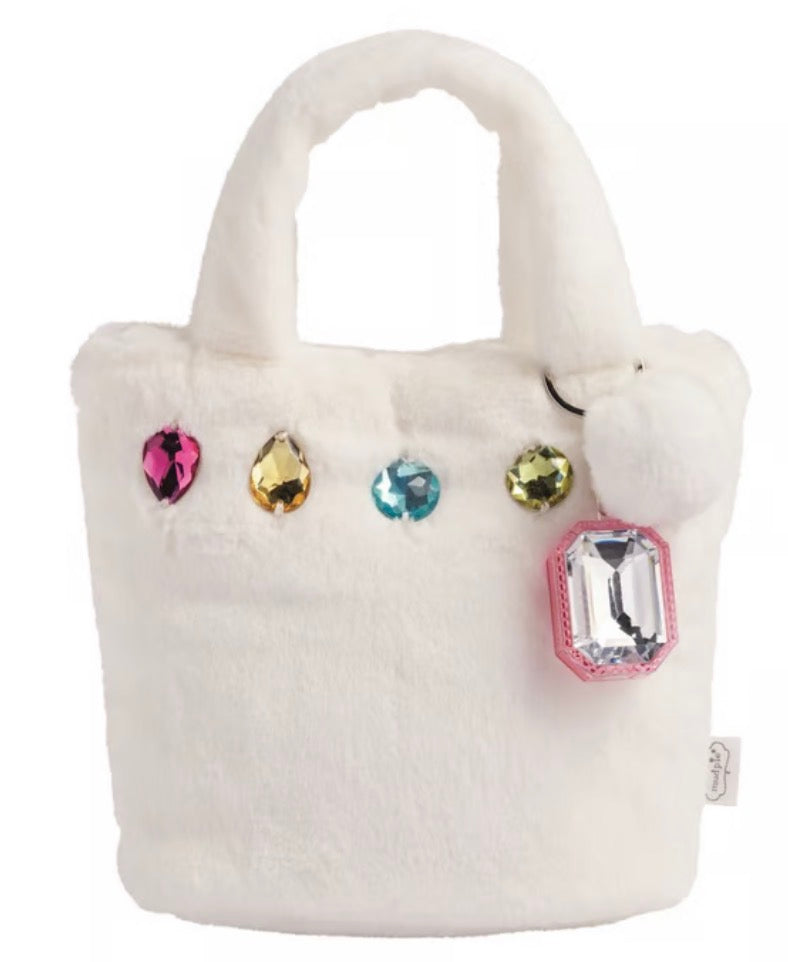 Mudpie White Glitzy Purses With Lip Gloss Keychain
