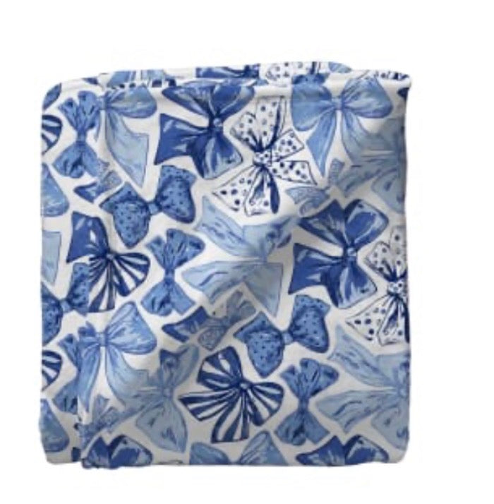 Southern Couture 50X80 Super Soft Blanket Preppy Blue Bows