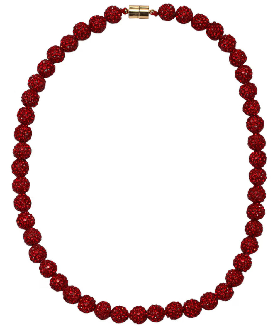 Jane Marie Kids Red Bling Disco Ball Beaded Necklace