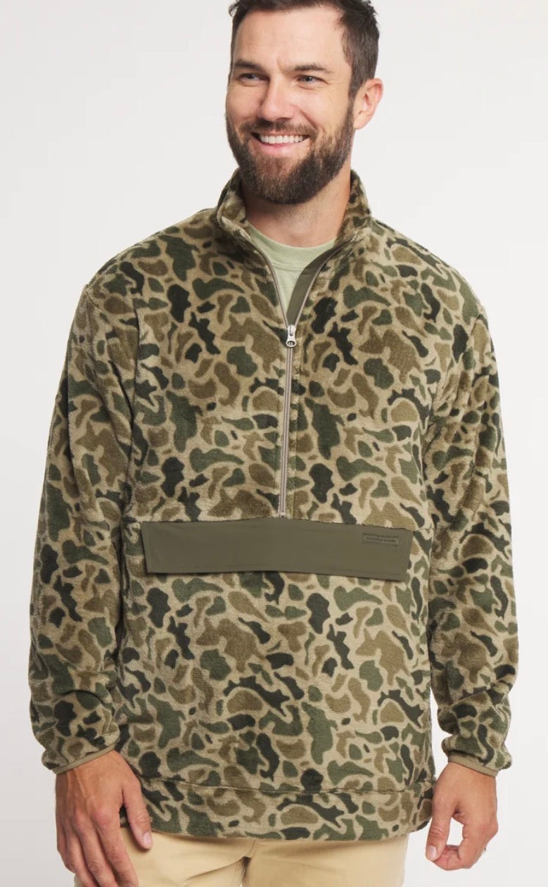 Southern Marsh Wadsworth Fleece Pullover - Retro Camo - Dark Olive