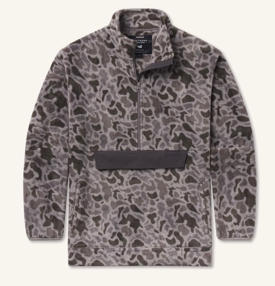 Southern Marsh Wadsworth Fleece Pullover - Retro Camo - Light Gray