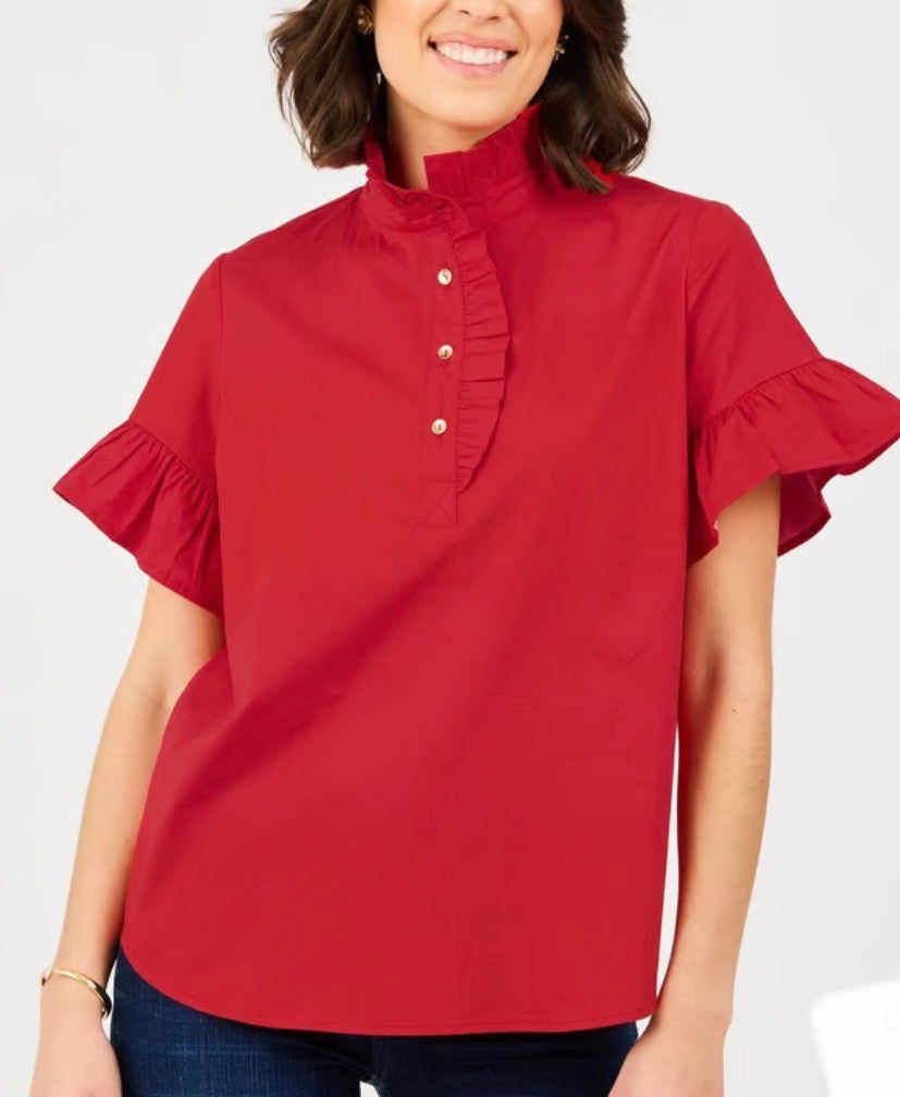 Mary Square Kate Festive Top Red