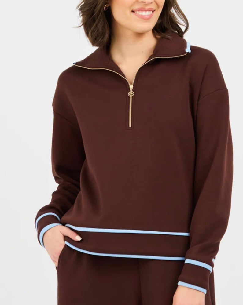 Mary Square Top Mabel 1/2 zip Espresso