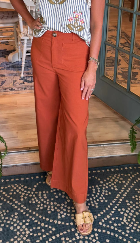 Mudpie Jake Wide Leg Pant Rust
