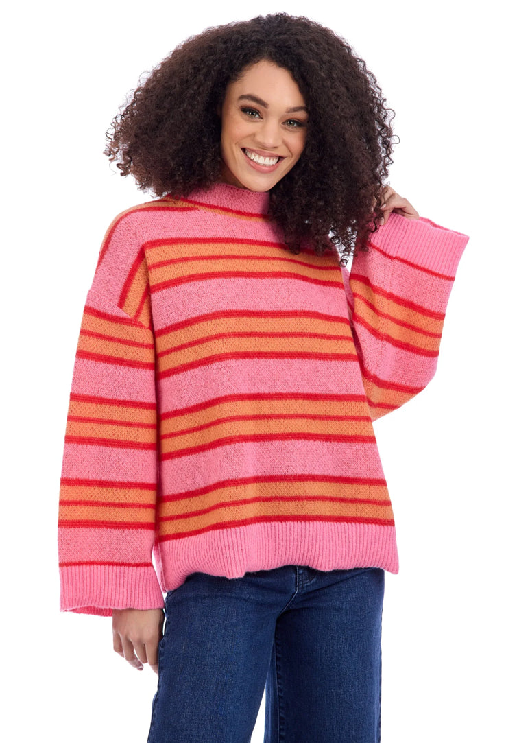 Mudpie Quinnie Turtleneck Sweater Pink