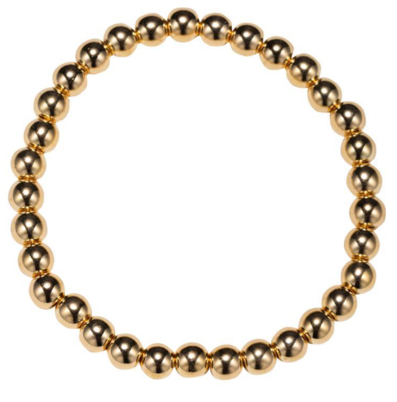 Jane Marie Gold Round Beaded Stretch Bracelet