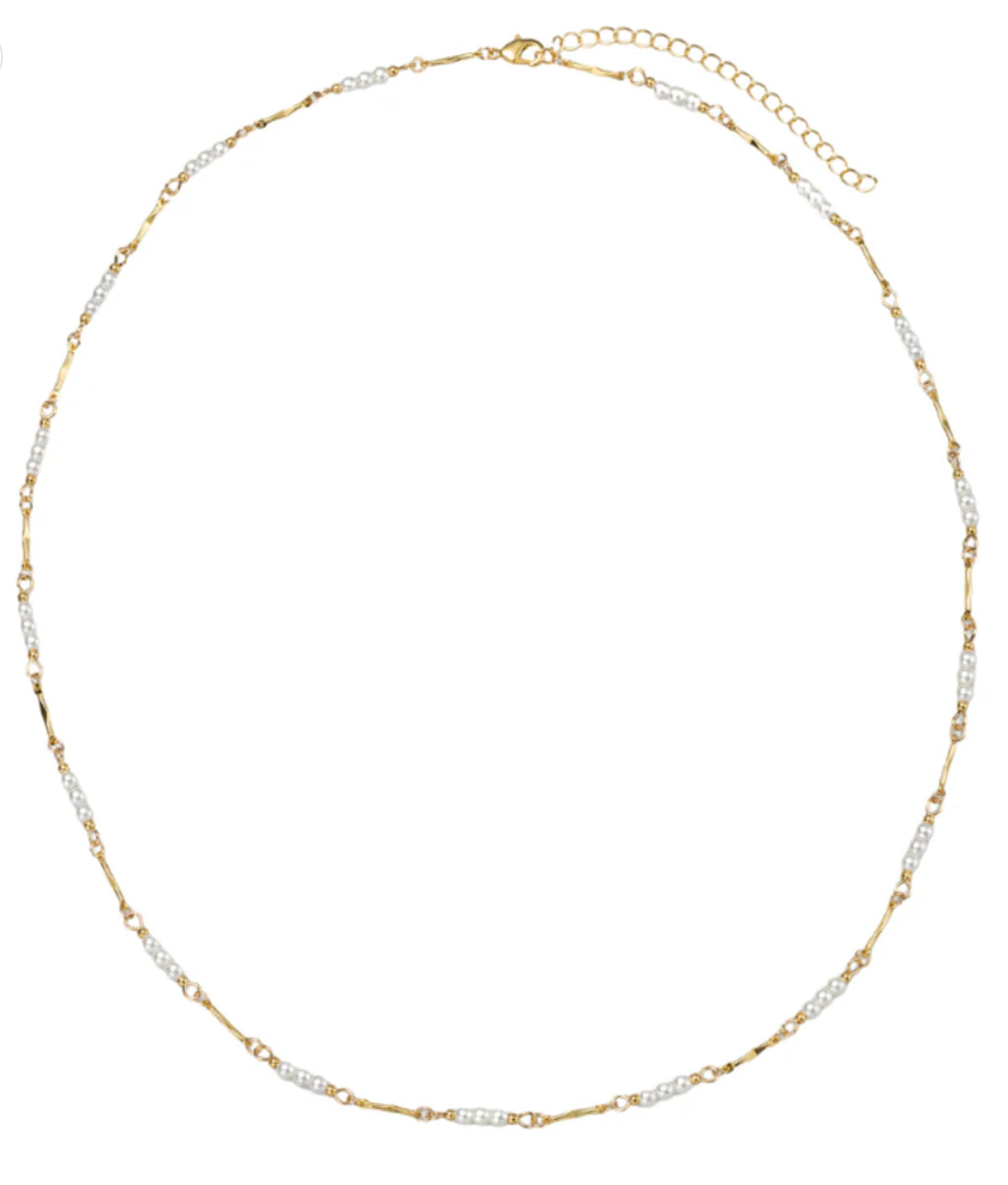 Jane Marie 18K Gold Plated Gold, Pearl 4MM Pearl Chain