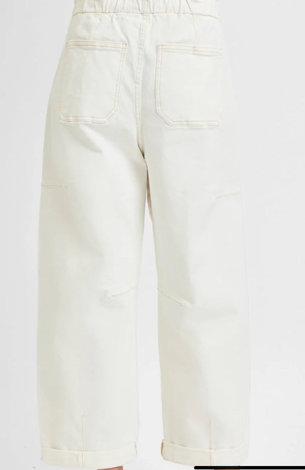 Risen High Rise-Crop Wid Barrel-Cargo Pocket Cuffed Pants