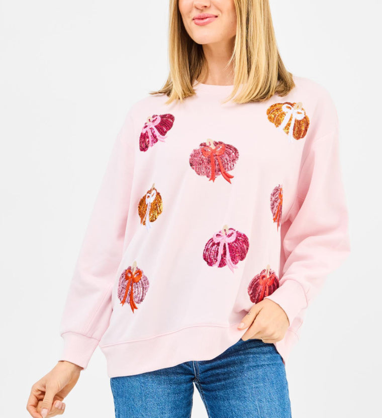 Mary Square Sweatshirt Sarah Pumpkin Bows
