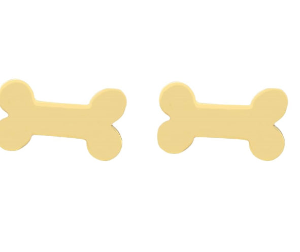 Periwinkle Cuties Earrings Cute Gold Dog Bones