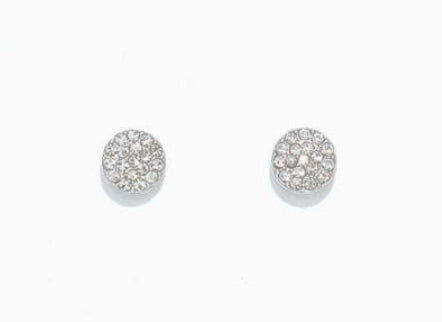 Periwinkle Cuties Earrings Silver Discs With Crystals
