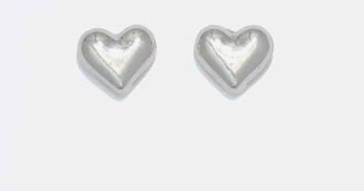 Periwinkle Cuties Earrings Polished Silver Heart