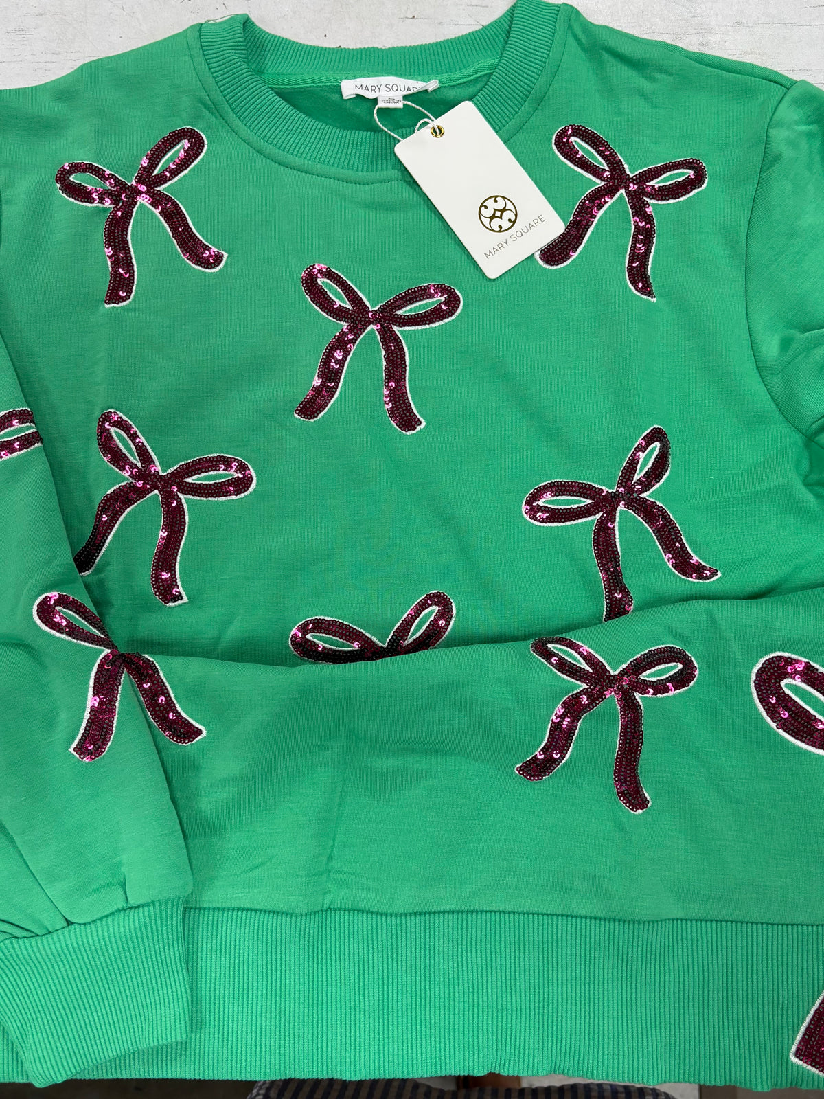 Mary Square Bow Slits Lakelyn Sweatshirt