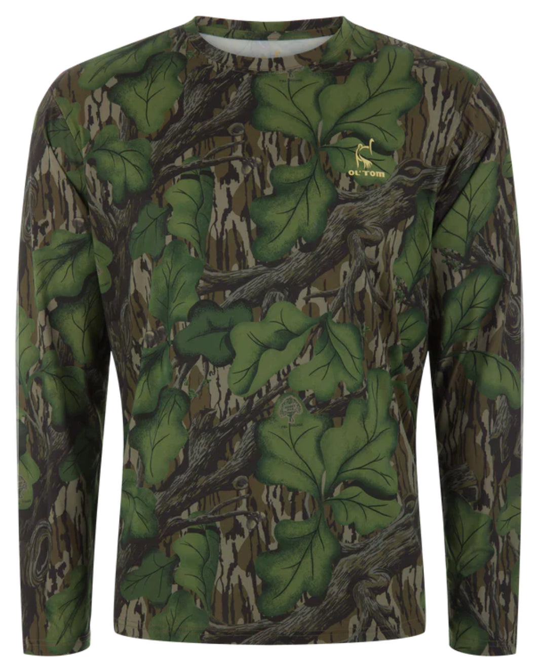 Drake Youth Performance Crew Camo Print LS Greenleaf