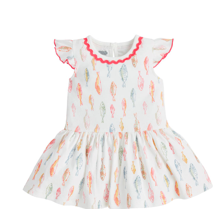 MUD PIE MULTI-COLOR FISH T-SHIRT DRESS