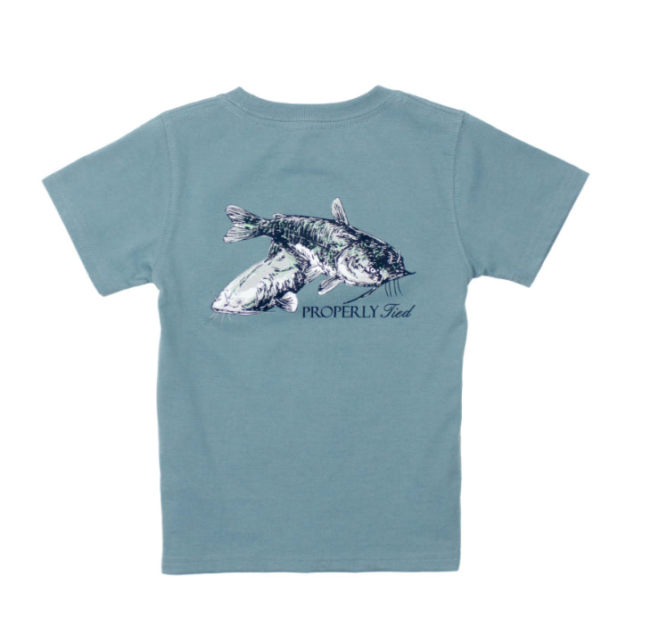 Properly Tied Boys Mudcat SS Steel Blue