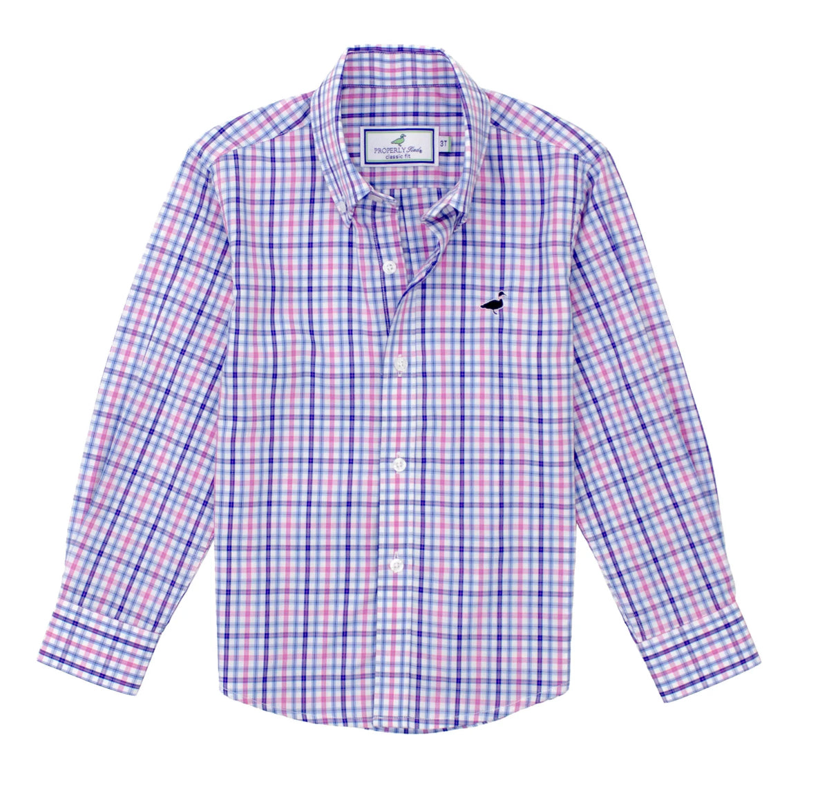 Properly Tied Boys Seasonal Sportshirt Blueberry