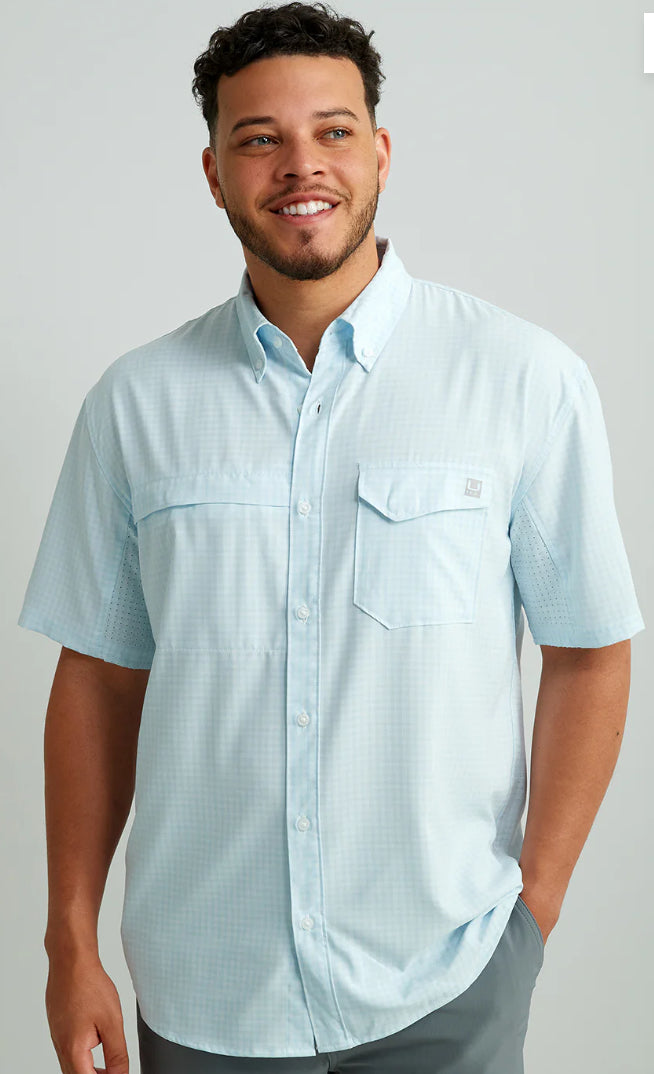 HUK Tide Point Printed SS Shirt Heron Blue