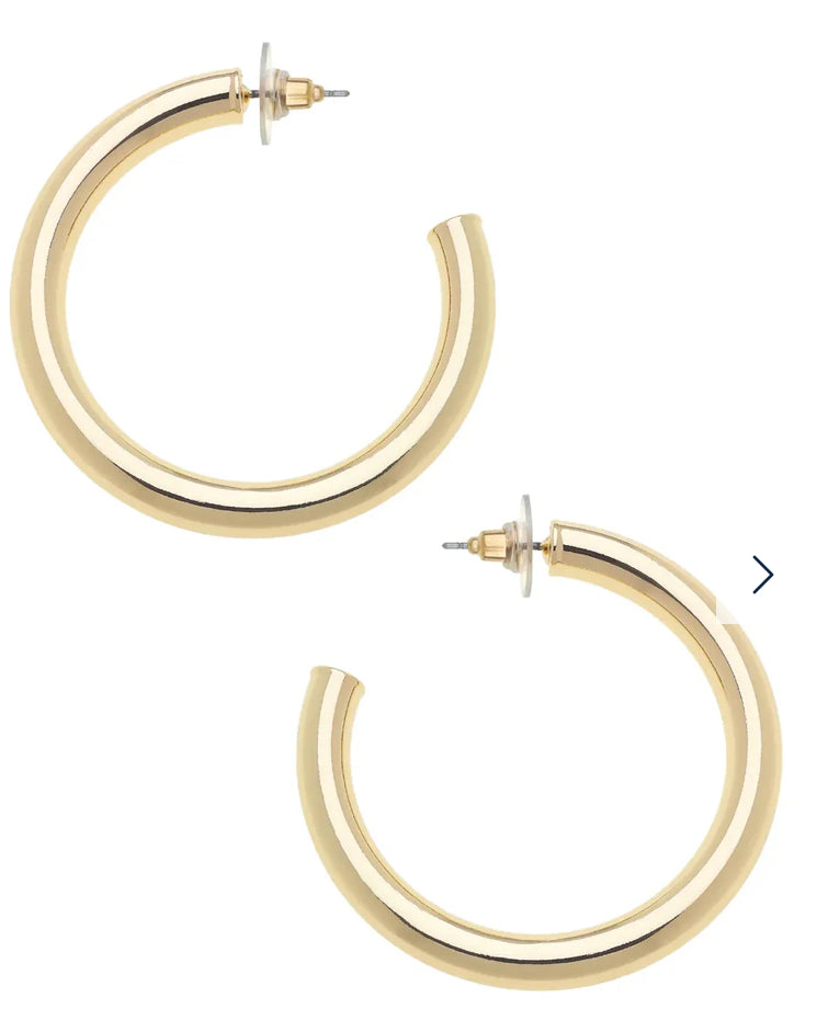 Canvas Isla Hoop Earrings In Shiny Gold