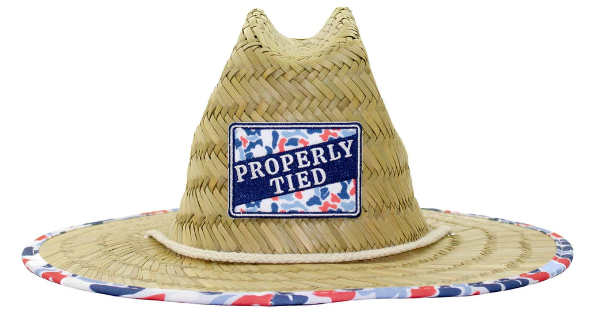 Properly Tied Cabo Straw Hat Americana Camo