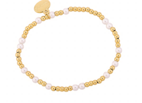 Alex Carol 3mm Gold Ball & 4mm Shell Pearl