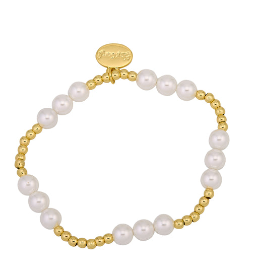 Alex Carol H20 Resistant 4mm Gold Ball w 6mm Shell Pearl