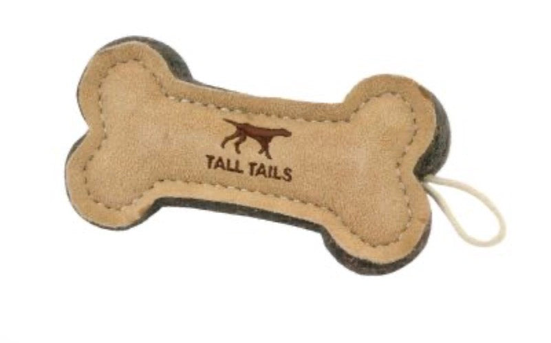 Tall Tails NATURAL LEATHER BONE DOG TOY