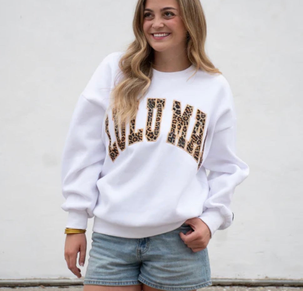 Lulu Mac Leopard Sweatshirt White